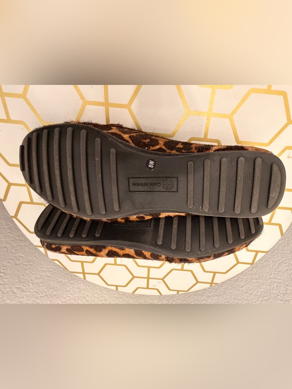 Giani Bernini Leopard Print Loafers with Gold Accent - Picture 4 of 4